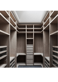П-образная гардеробная комната в классическом стиле Абакан